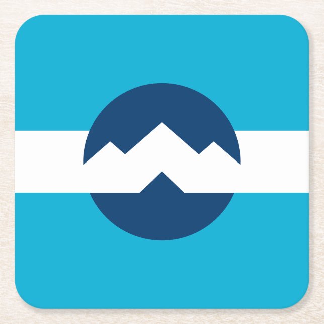 Flag of Ogden, Utah Square Paper Coaster (Front)