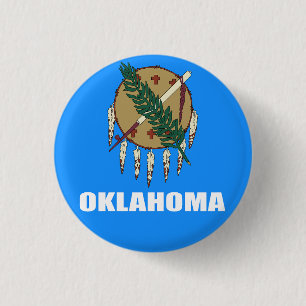 Flag of Oklahoma  1 Inch Round Button