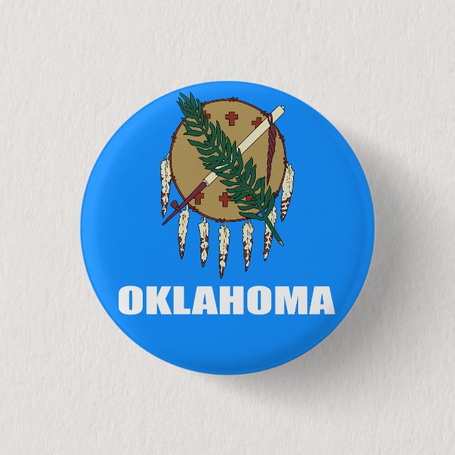 Flag of Oklahoma  1 Inch Round Button (Front)