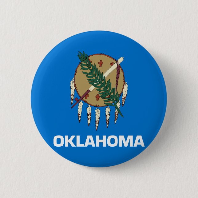 Flag of Oklahoma 2 Inch Round Button (Front)