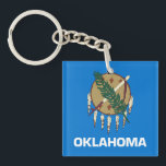 Flag of Oklahoma Keychain<br><div class="desc">Official state flag of Oklahoma. Great patriotic gifts for people from Oklahoma and travellers. Visit our store to discover more great Oklahoma gifts and Oklahoma merch.</div>