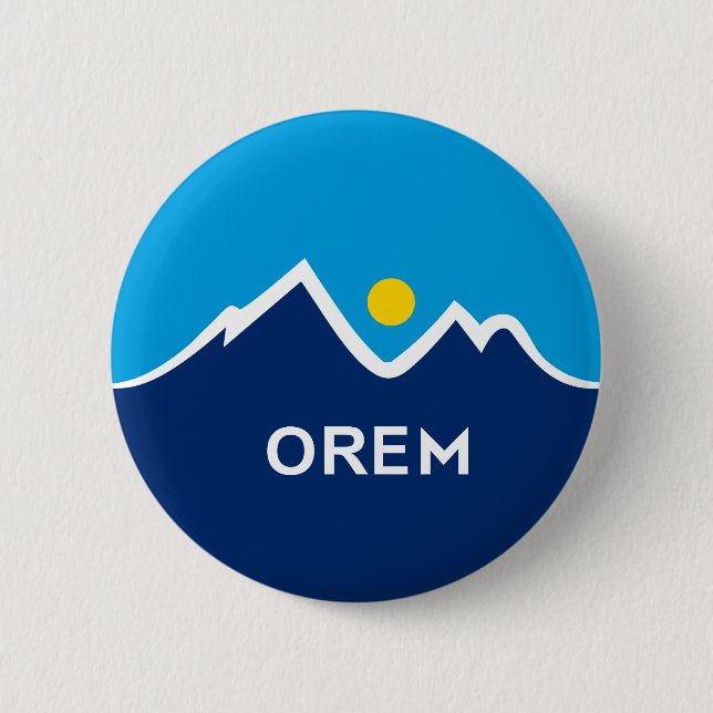 Flag of Orem, Utah 2 Inch Round Button (Front)