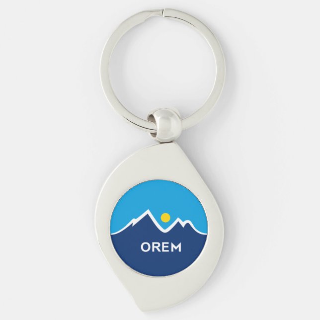 Flag of Orem, Utah Keychain (Front)