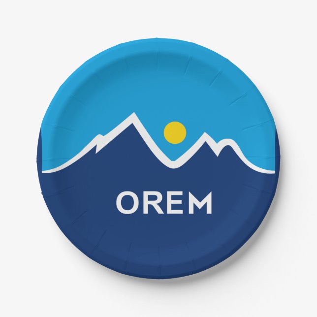 Flag of Orem, Utah Paper Plate (Front)