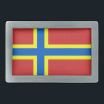 Flag of Orkney Belt Buckle<br><div class="desc">Belt Buckle with design with a flag of historic county of Orkney,  in Scotland,  Great Britain; red flag with blue and yellow Nordic cross</div>