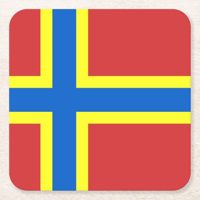 Flag of Orkney Square Paper Coaster (Front)