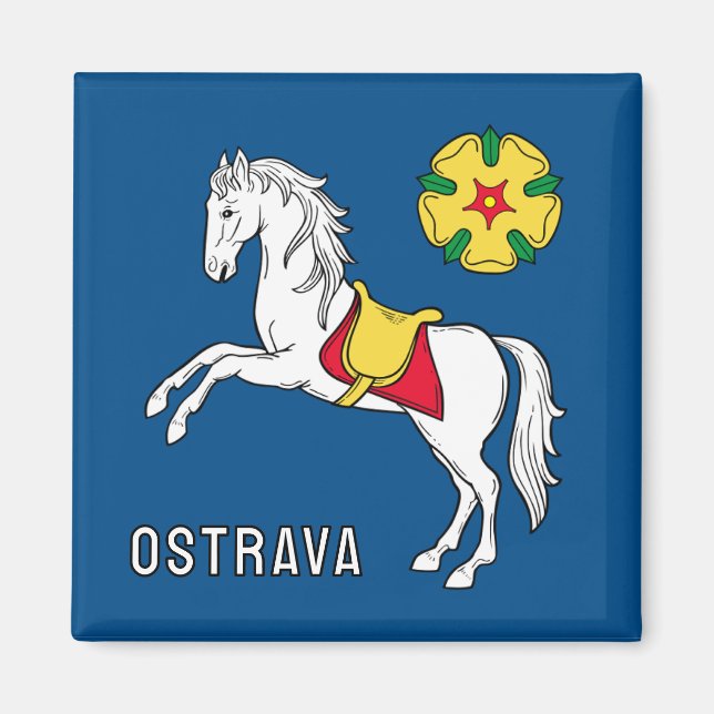 Flag of Ostrava, Czech Republic Magnet (Front)