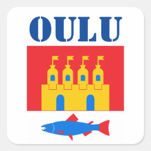 Flag of Oulu, Finland Square Sticker