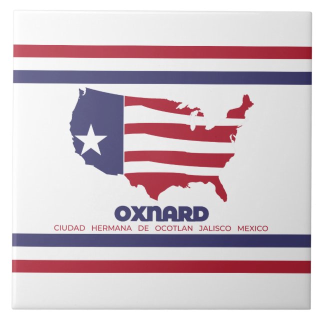 Flag of Oxnard (California) Tile (Front)