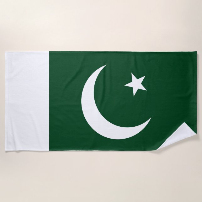 Flag of Pakistan Beach Towel (Front)