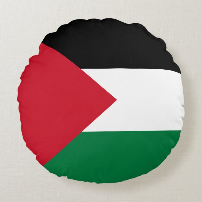 Flag of Palestine Round Pillow (Front)