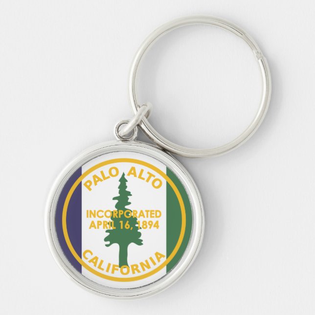 Flag of Palo Alto, California Keychain (Front)