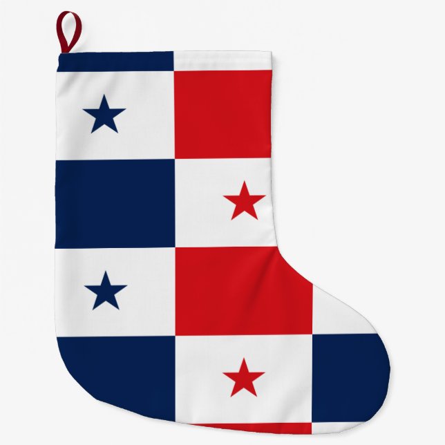 Flag of Panama Large Christmas Stocking (Front)
