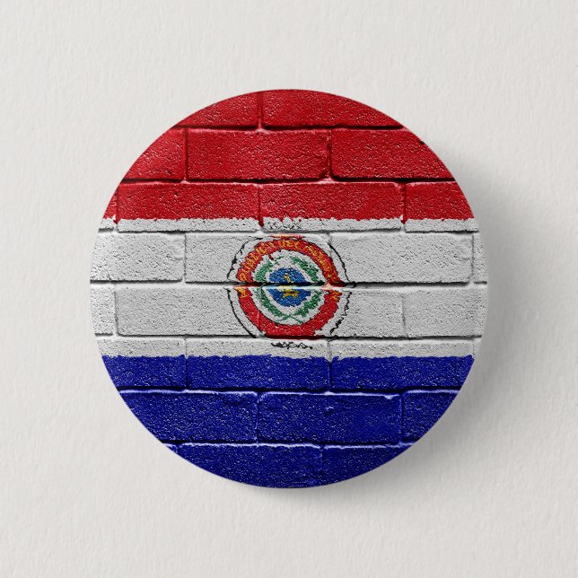 Flag of Paraguay 2 Inch Round Button (Front)