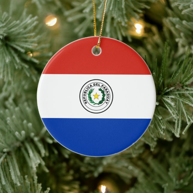 Flag of Paraguay Ceramic Ornament (Tree)
