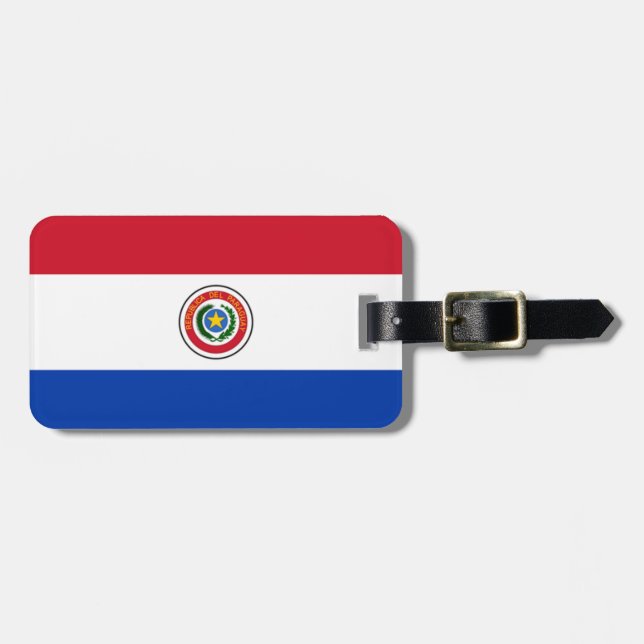 Flag of Paraguay Easy ID Personal Luggage Tag (Front Horizontal)