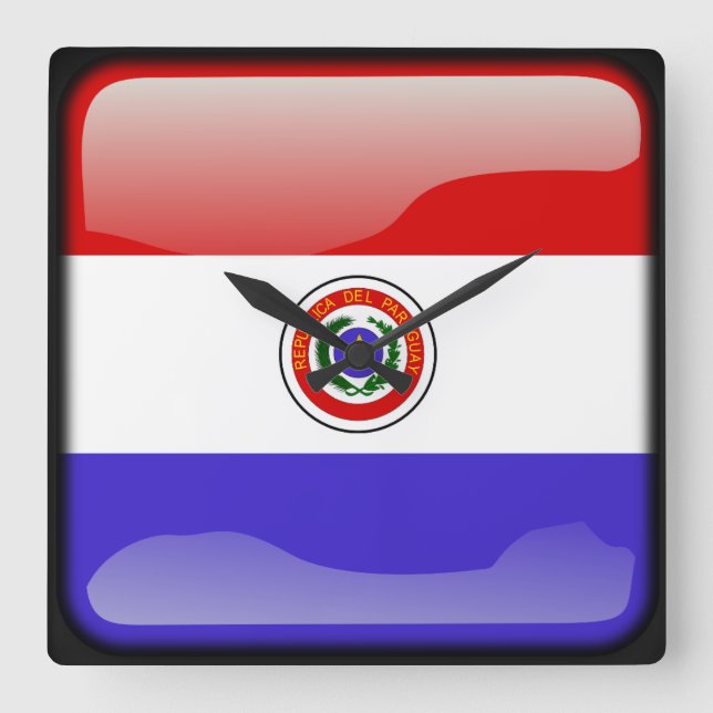Flag of Paraguay Square Wall Clock (Front)