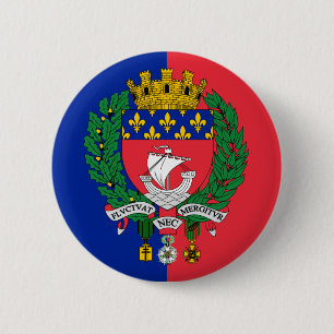 Flag of Paris, France 2 Inch Round Button