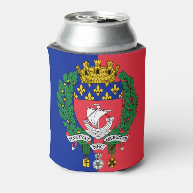 Flag of Paris, France Can Cooler (Can Back)
