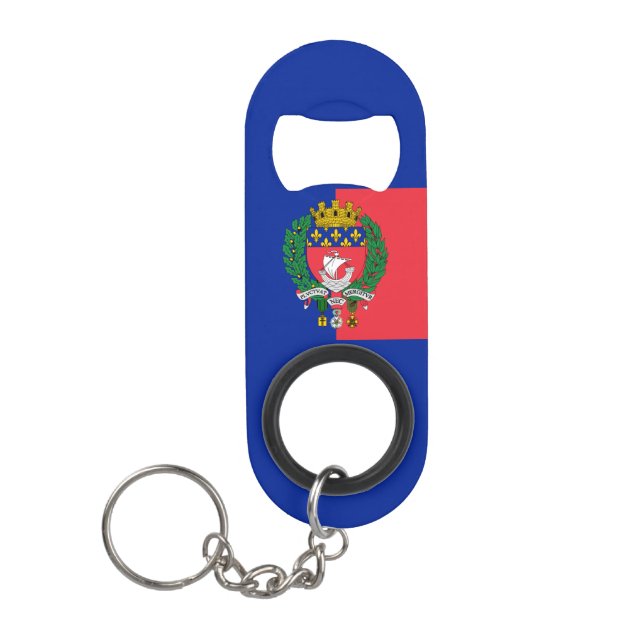 Flag of Paris, France Keychain Bottle Opener (Front)