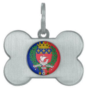 Flag of Paris, France Pet ID Tag
