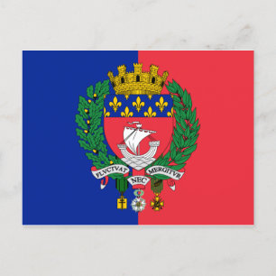 Flag of Paris, France  Postcard