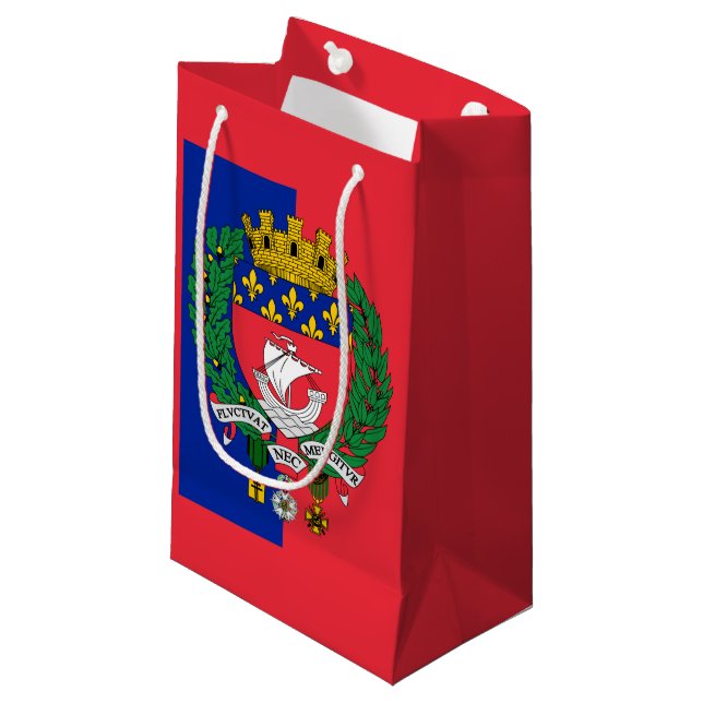 Flag of Paris, France Small Gift Bag (Front Angled)