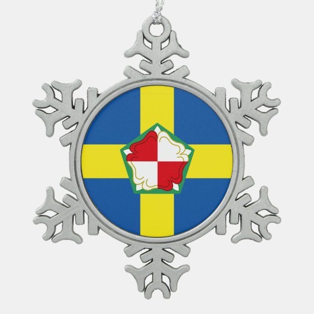 Flag of Pembrokeshire Snowflake Pewter Christmas Ornament (Front)