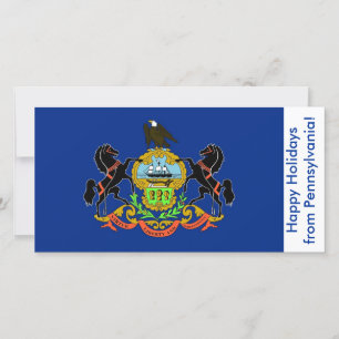 Flag of Pennsylvania, Happy Holidays from U.S.A. Holiday Card