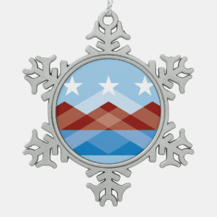 Flag of Peoria, Arizona Snowflake Pewter Christmas Ornament