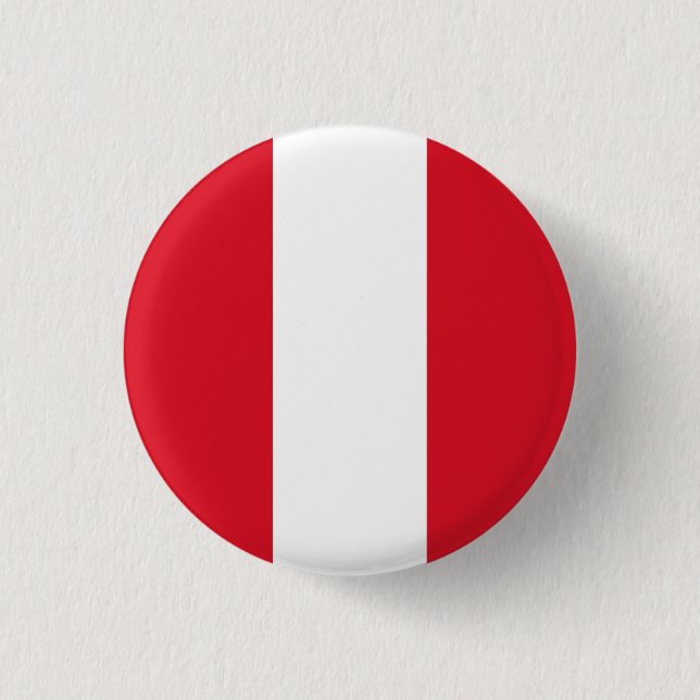 Flag of Peru 1 Inch Round Button (Front)