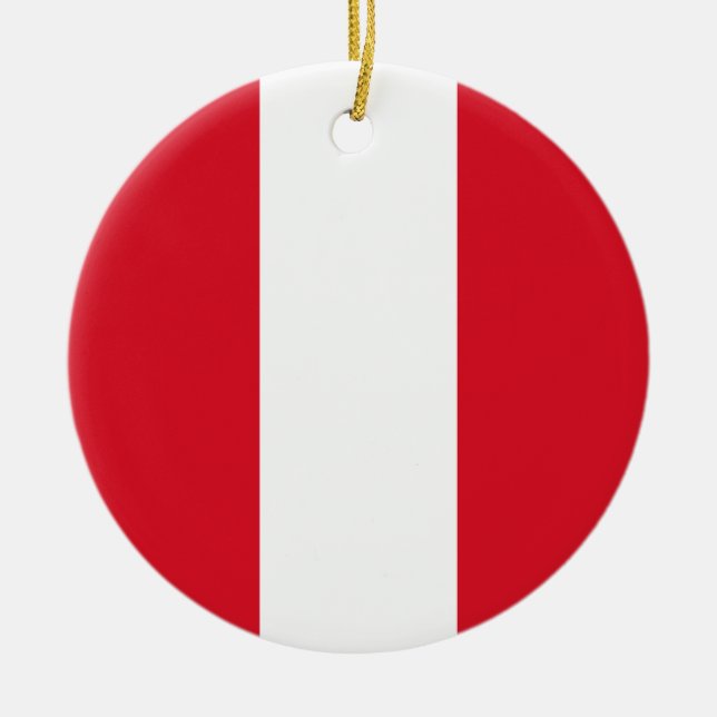 Flag of Peru Ceramic Ornament (Front)