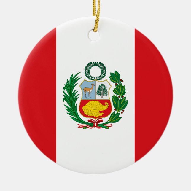 Flag of Peru Ceramic Ornament (Front)