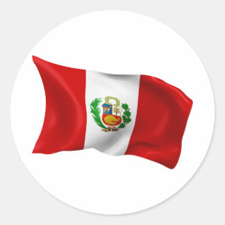 Flag of Peru Classic Round Sticker