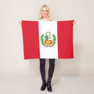 Flag of Peru emblem Pabellón Nacional small Fleece Blanket