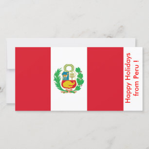 Flag of Peru, Happy Holidays from Peru Holiday Card