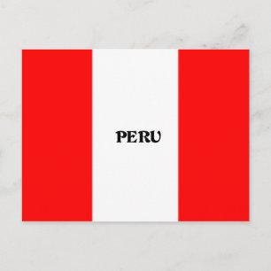 Flag of Peru, labelled Postcard