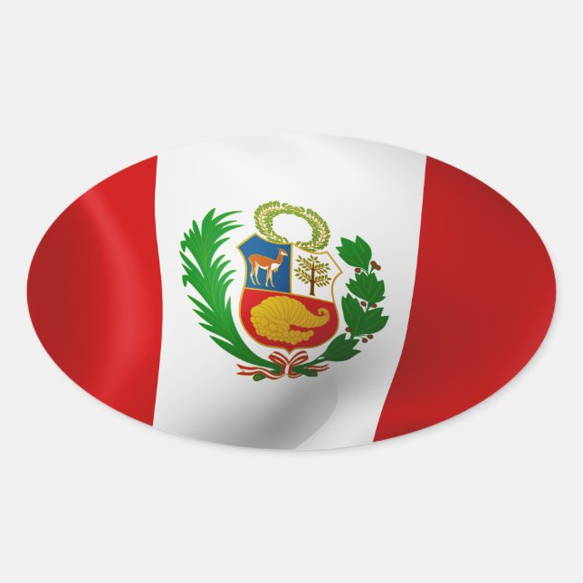Flag of Peru Oval Sticker (Front)