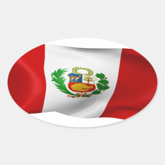 Flag of Peru Oval Sticker