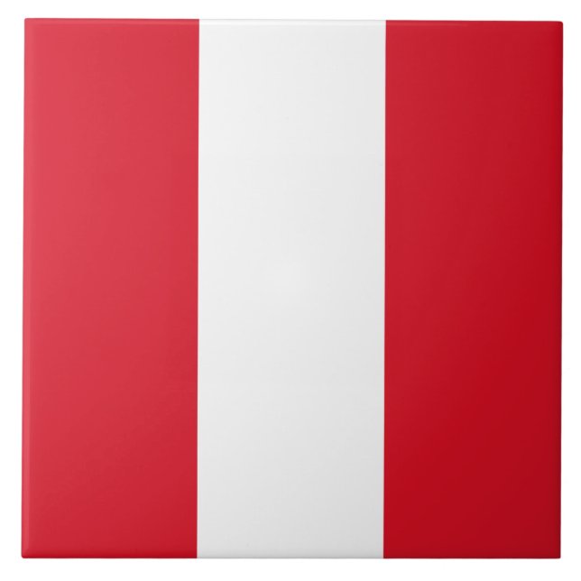 Flag of Peru (Peruvian Flag) Tile (Front)