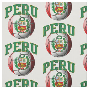 Flag of Peru Peruvian Soccer Ball Pattern Fabric