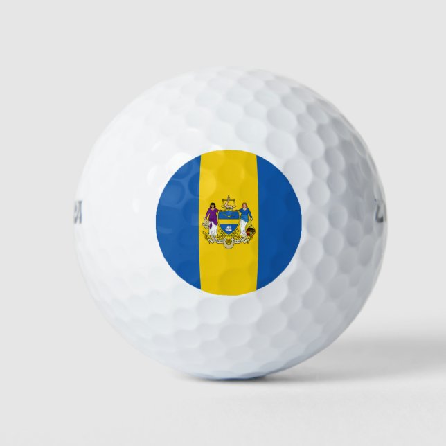Flag of Philadelphia, Pennsylvania Golf Balls (Front)