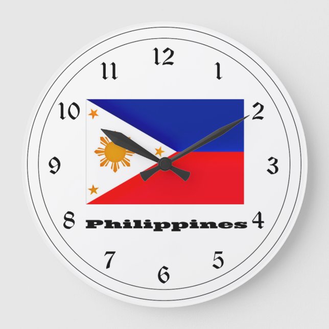 Flag of Philippines, archipelago, Large Clock (Front)