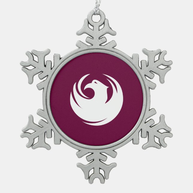 Flag of Phoenix, Arizona Snowflake Pewter Christmas Ornament (Front)