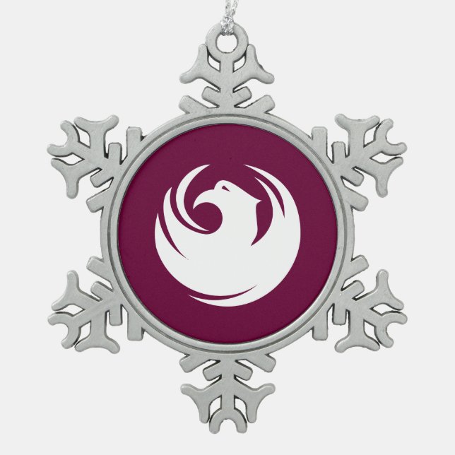 Flag of Phoenix, Arizona Snowflake Pewter Christmas Ornament (Front)