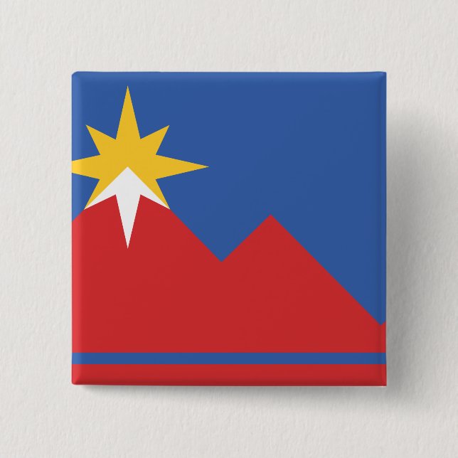 Flag of Pocatello, Idaho 2 Inch Square Button (Front)