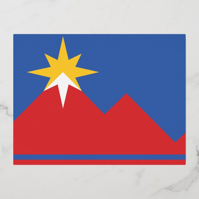 Flag of Pocatello, Idaho Foil Holiday Postcard (Front)