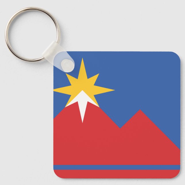 Flag of Pocatello, Idaho Keychain (Front)