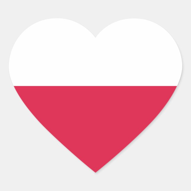 Flag of Poland Heart Sticker (Front)