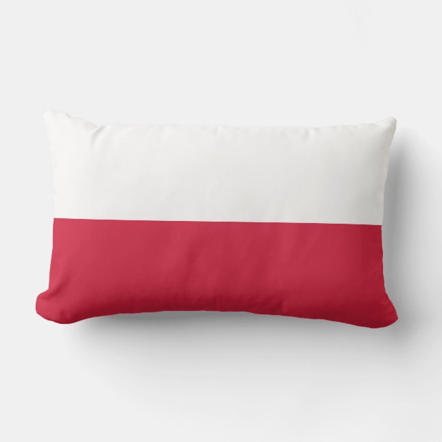 Flag of Poland MoJo Throw Pillow Lumbar 13" x 21" (Front)